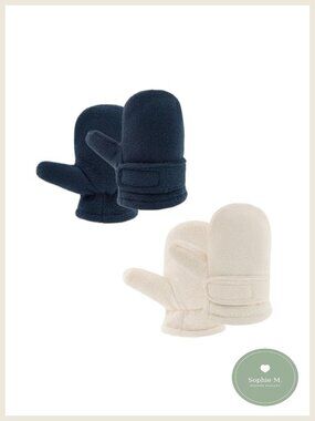 Toddler Winter Mittens Fleece Lined Adjustable Closure Easy-On Warm Gloves